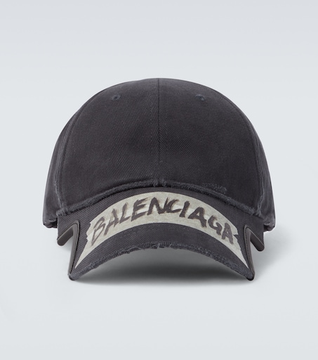 Masking Tape cotton drill baseball cap in black - Balenciaga