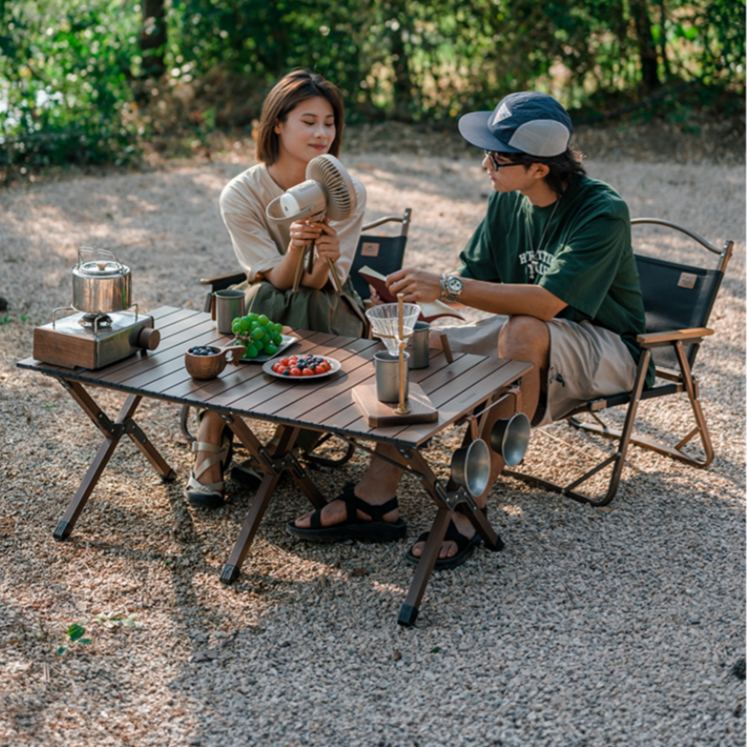 Naturehike アウトドア テーブル ロールトップ アルミ 耐荷重50kg 安定