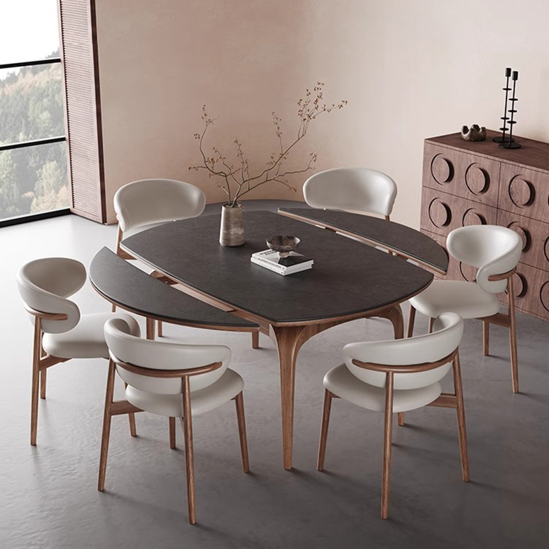 ナチュラルセラミックラウンドテーブル | 高硬度セラミック天板使用 多