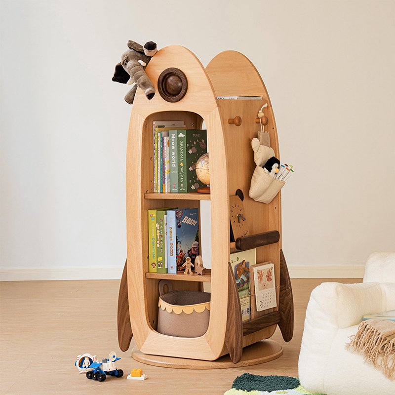 ロケット型回転式ブックラック | 省スペースを活かし効率的に収納