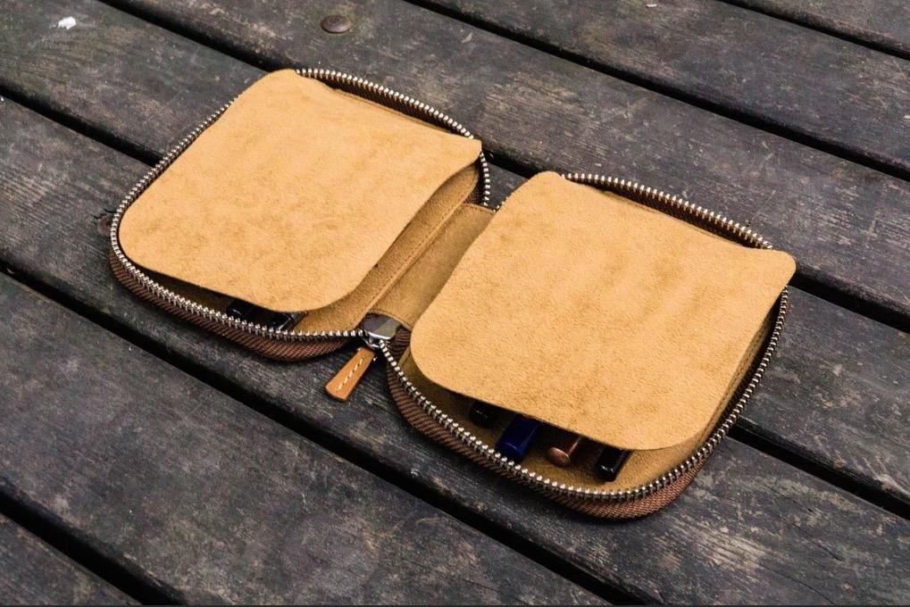 Galen Leather/ガレンレザー】レザーラウンドジップ10本差しペンケース