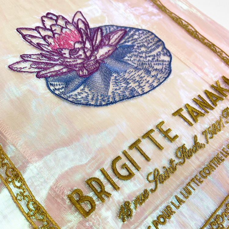 モネ睡蓮のときBRIGITTE TANAKA オーガンジー刺繍バッグオーロラ