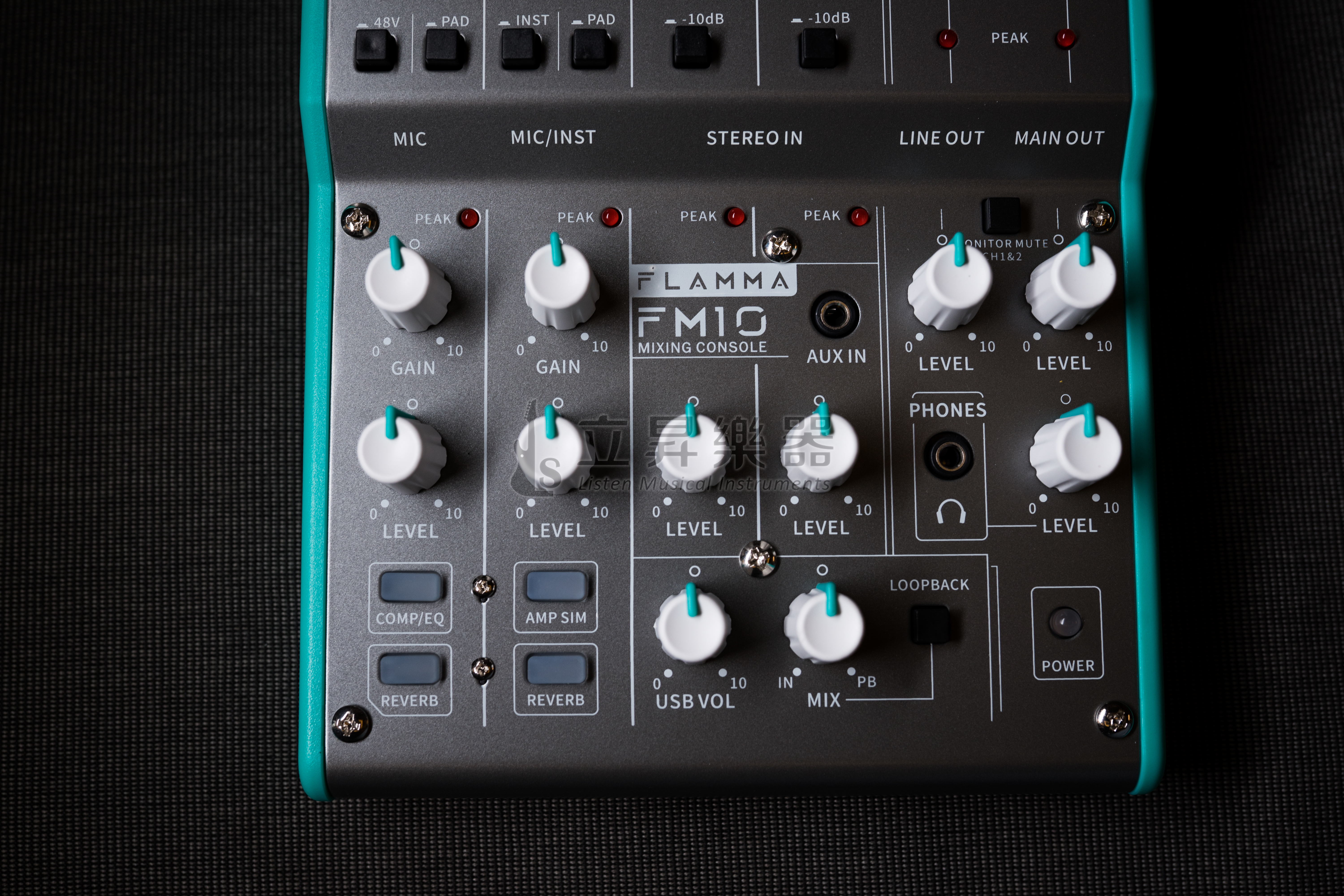 立昇樂器連鎖】FLAMMA FM10 6軌混音器MIXER 錄音介面直播器材USB