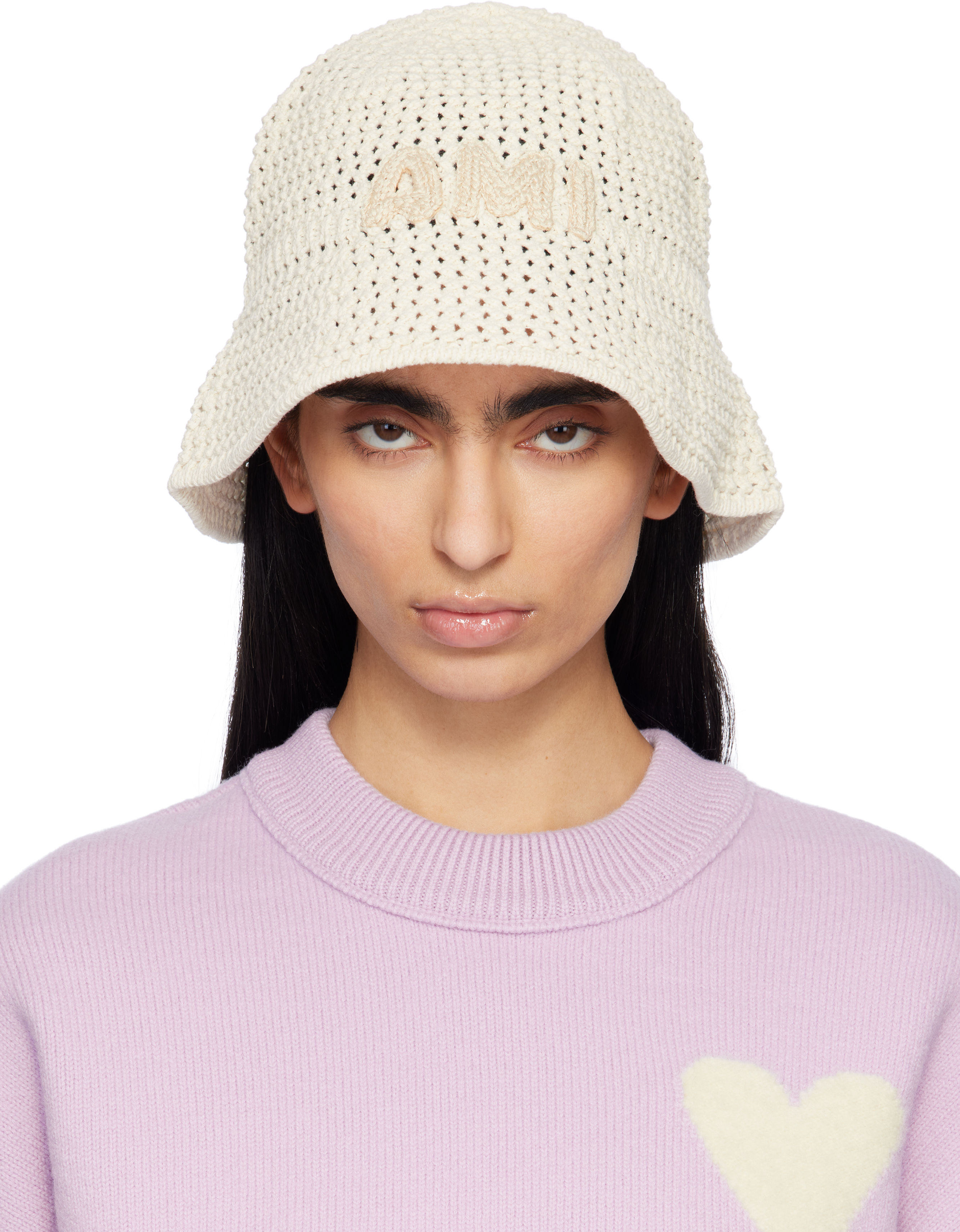 様 AMI PARIS パッチ バケットハット ホワイトクリーム 様 AMI PARIS