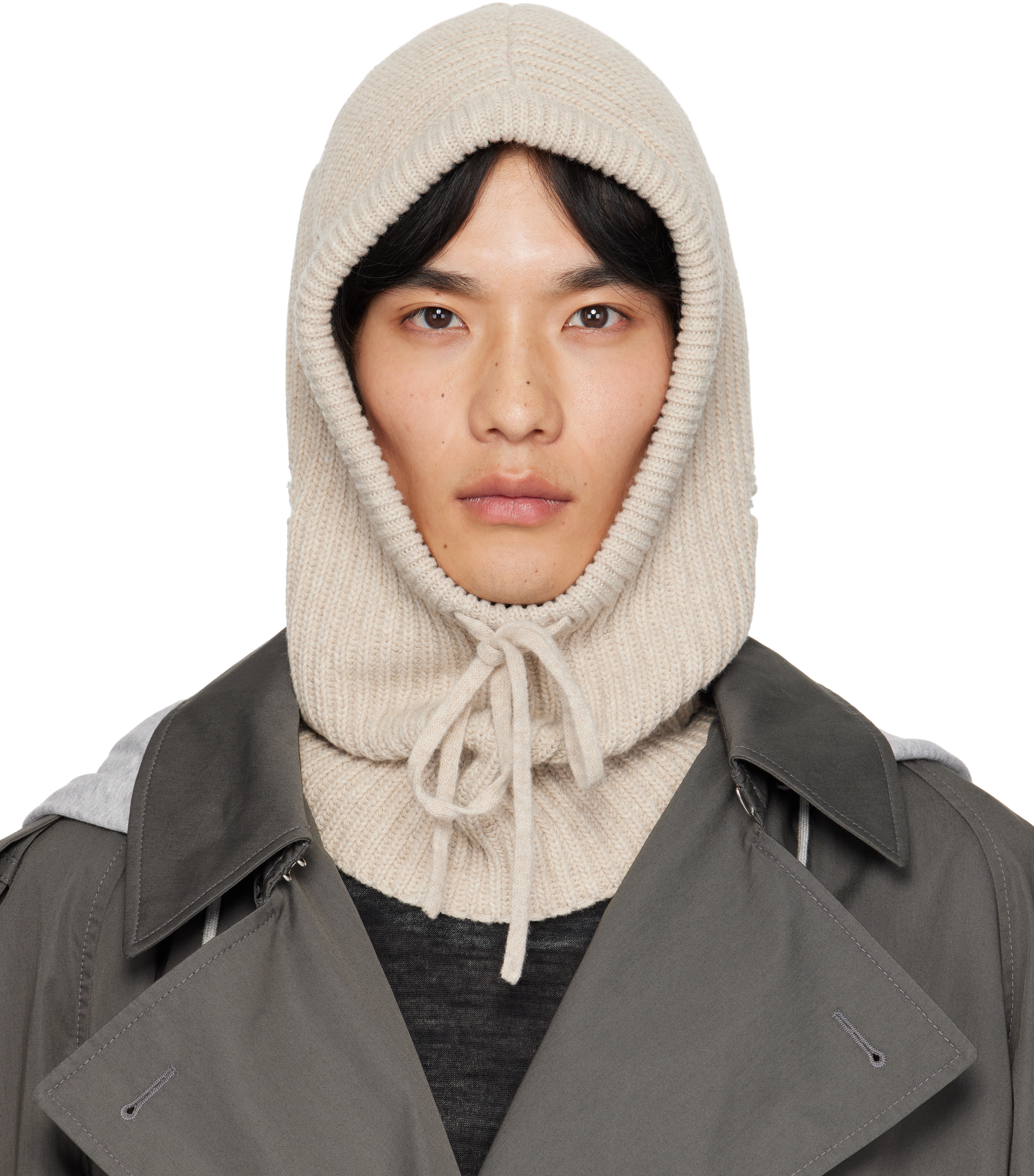 Off-White Wool Hood by MM6 Maison Margiela on Sale