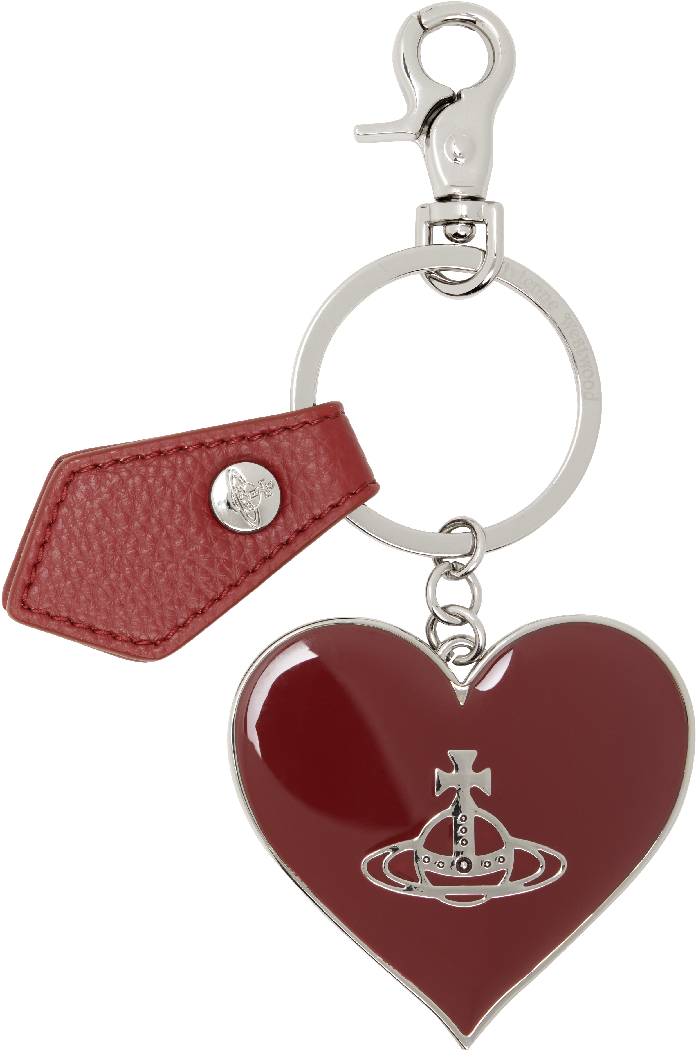Red Mirror Heart Orb Keychain by Vivienne Westwood on Sale