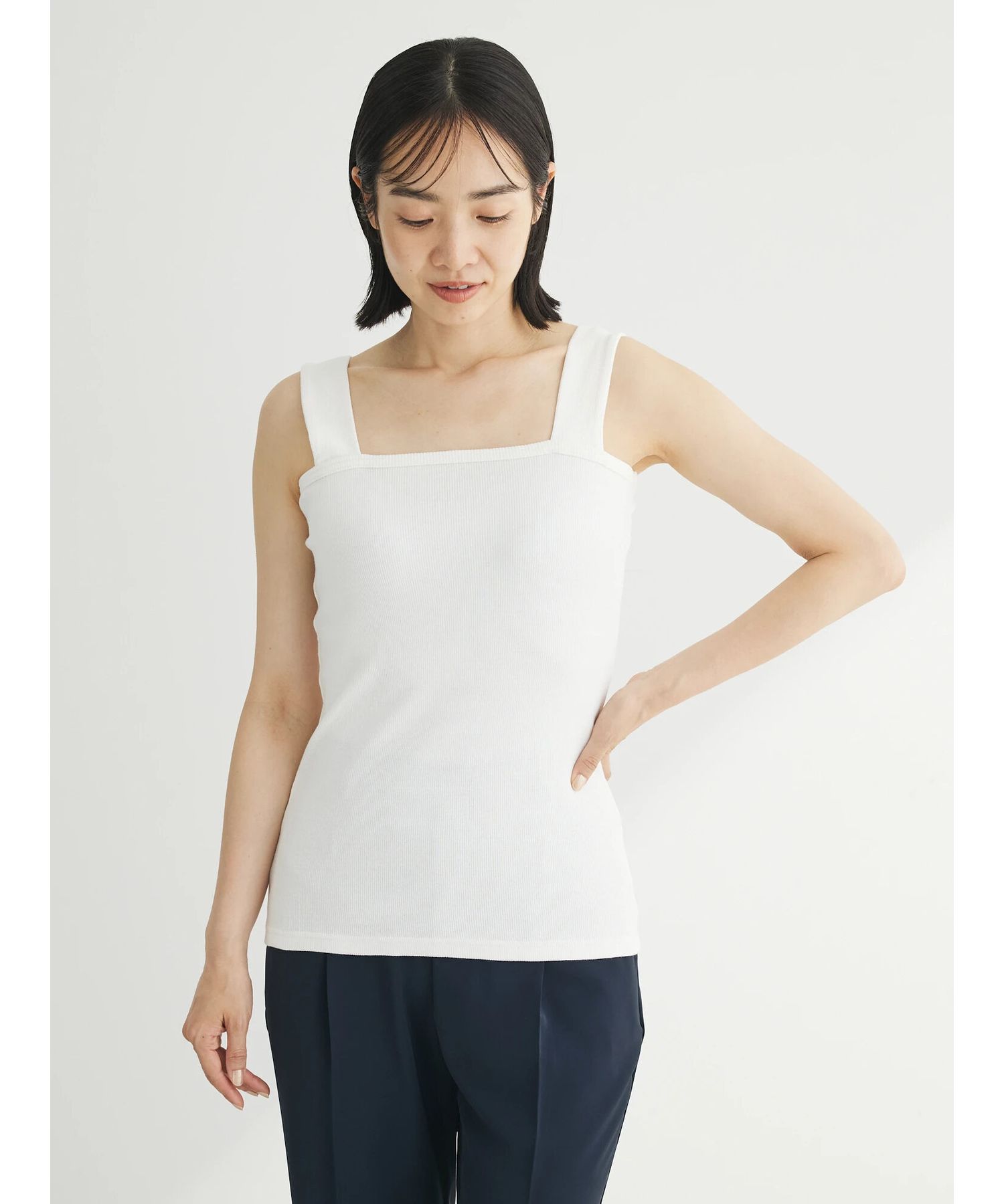 FREECITY フリーシティ リブ タンクトップ グリーン 3 キムタク