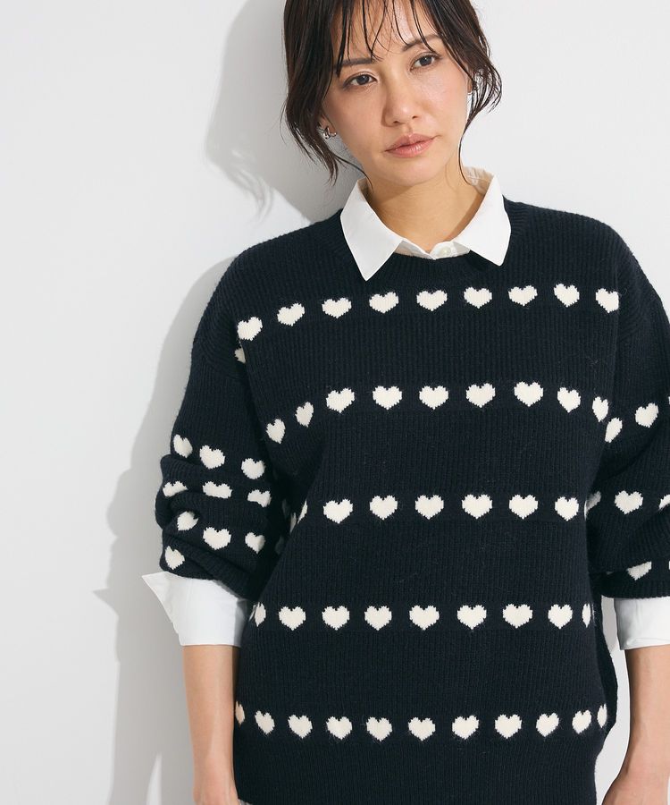 swing by ハートクルーネックニット/Green Parks（グリーン パークス