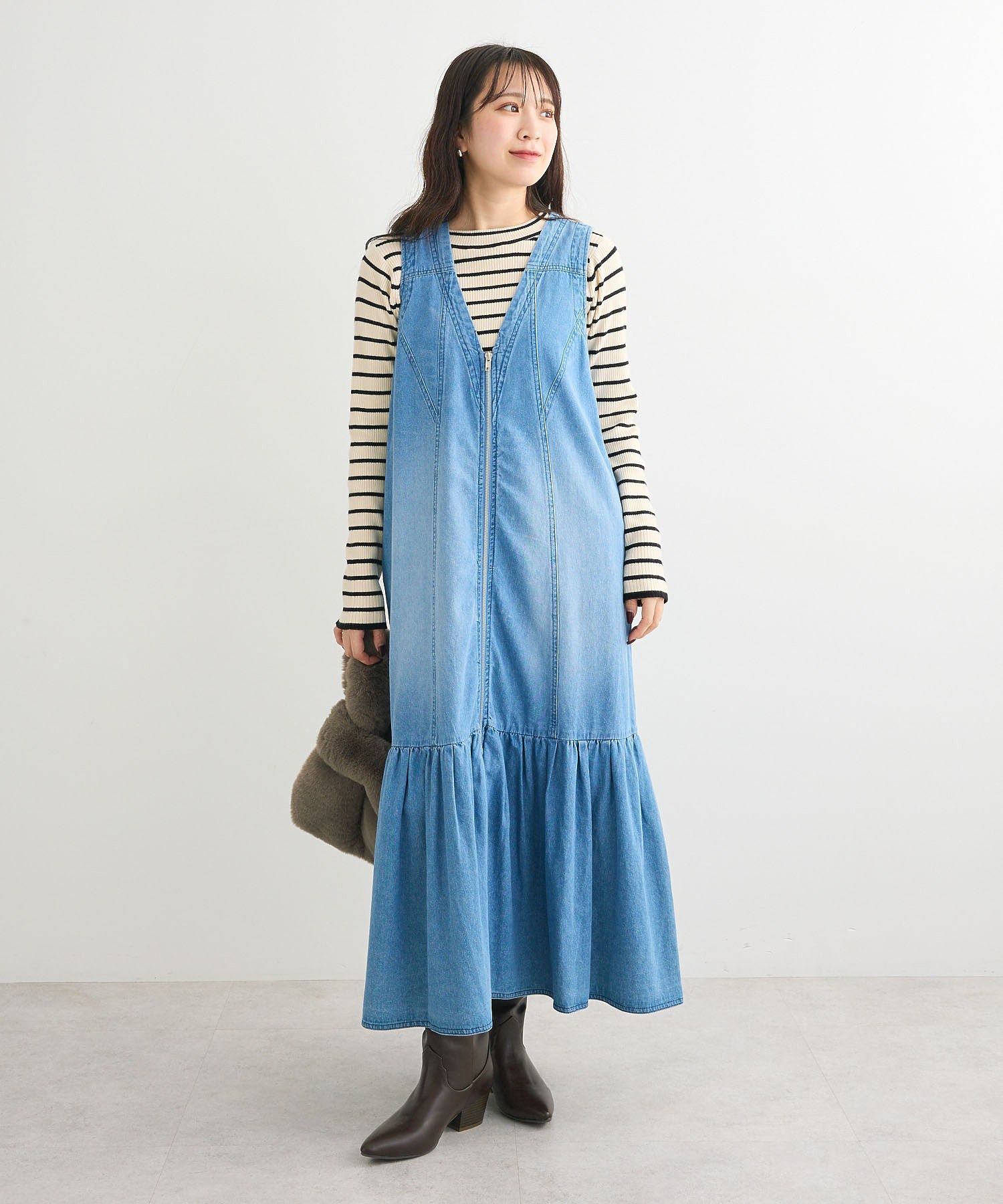 SUGAR SPOON W-ZIPデニムロングワンピ/Green Parks（グリーン パークス