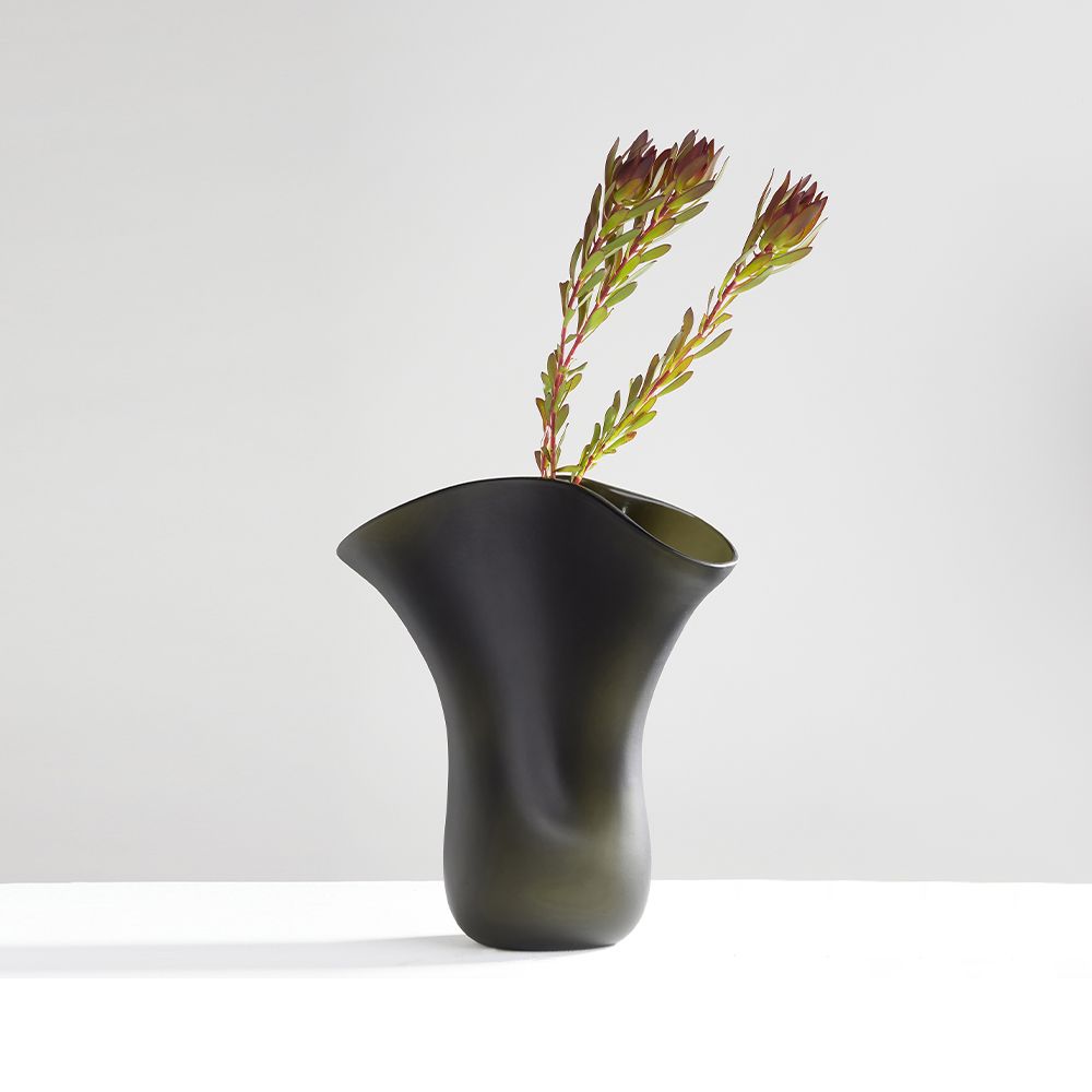 備前焼 耳付 胡麻でき 花瓶 花入 陶印あり 作者不明 箱無し 柴岡