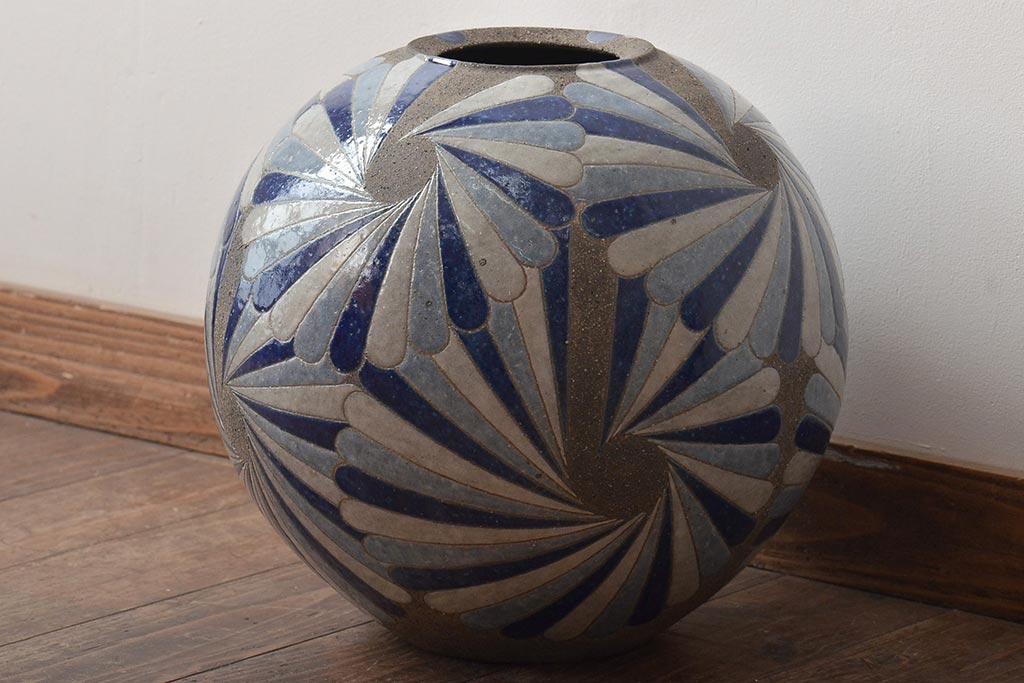 公式】アンティーク家具ラフジュ工房商品詳細ページ矢内斎 彩色壷 共箱