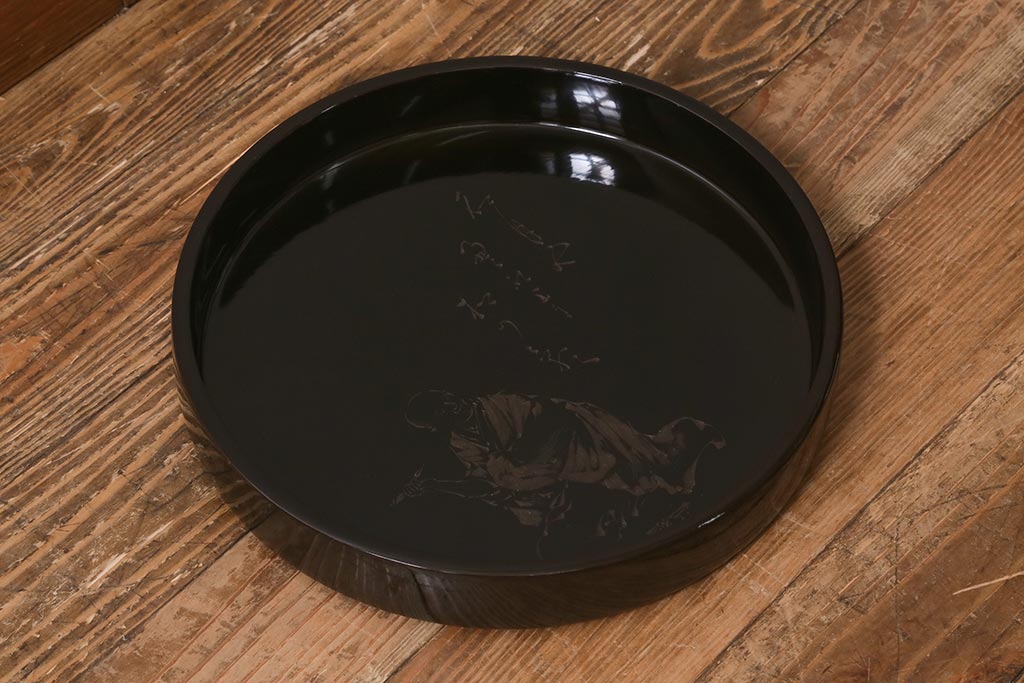 茶道具 漆器盆 朱塗金箔盆 床飾りや実用性も兼ねる 紙箱 S60BN 茶道具