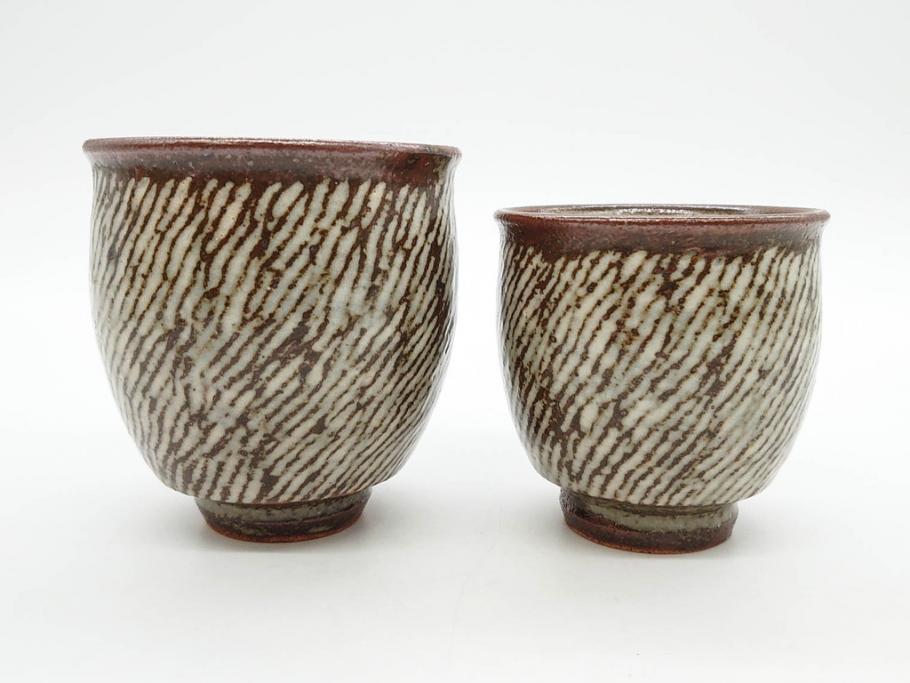 益子焼 人間国宝 島岡達三作 象嵌色絵 水滴 共箱 D R4499 益子焼