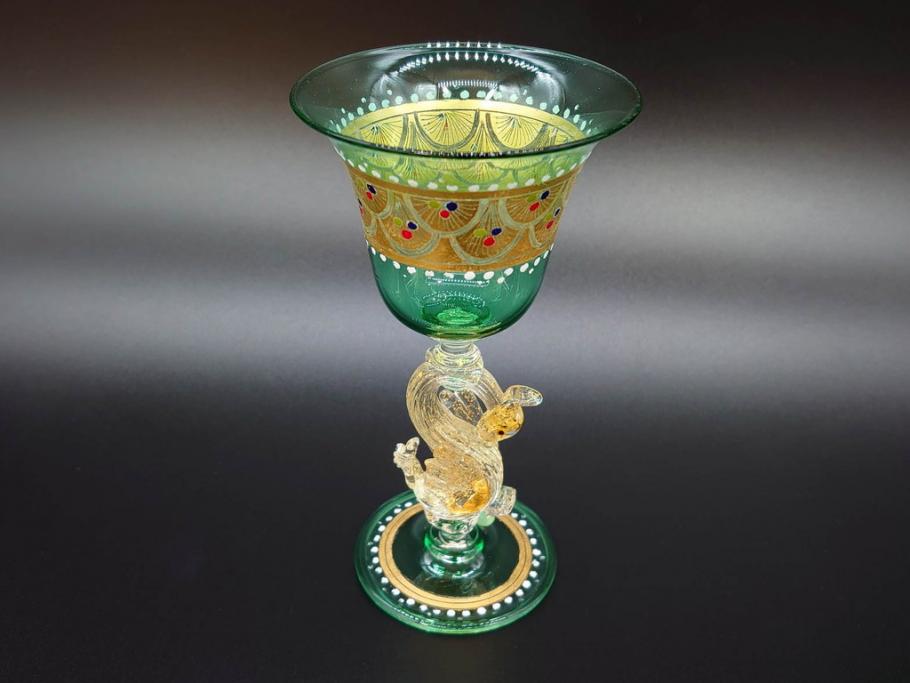 ムラーノ/ベネチアングラス/金彩/大型 フィギュリン/2体 ムラーノ