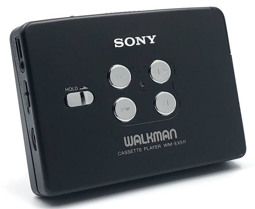 80味聴き電ボ付WM-EX511 SONYブルーカセットウォークマン可動品E