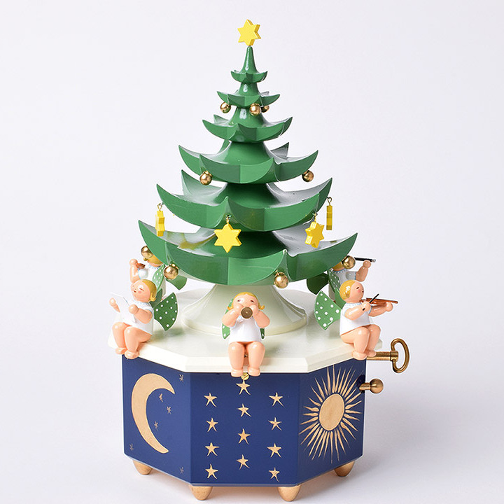 受注商品＞オルゴール 天使とクリスマスツリー (オルゴール テンシト