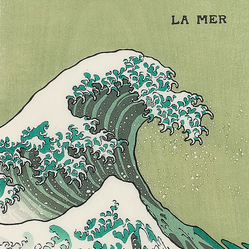 LA MER』オーケストラスコア 初版表紙 浮世絵木版画【特別額装ブラック