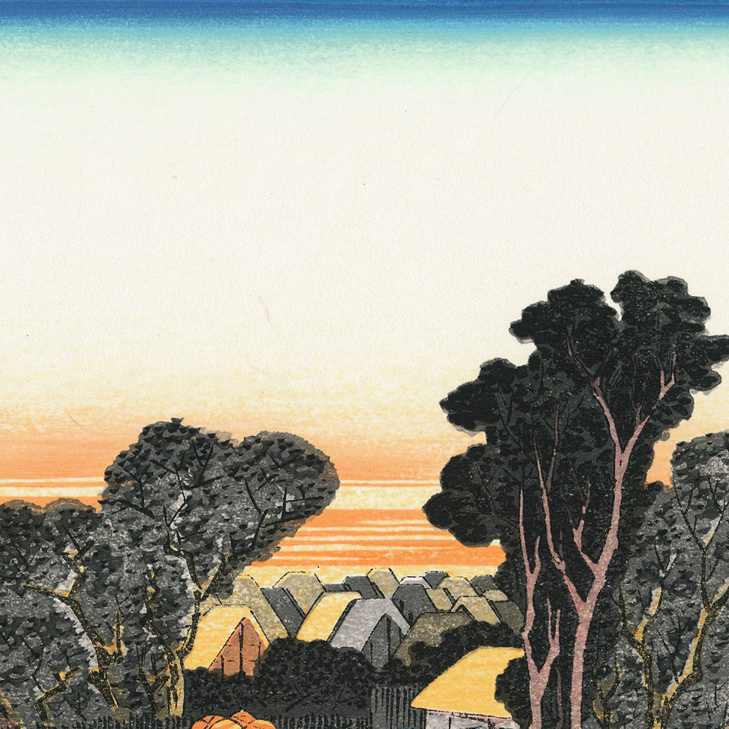 歌川広重「東海道五十三次 川崎 六郷渡舟」浮世絵木版画｜浮世絵工房