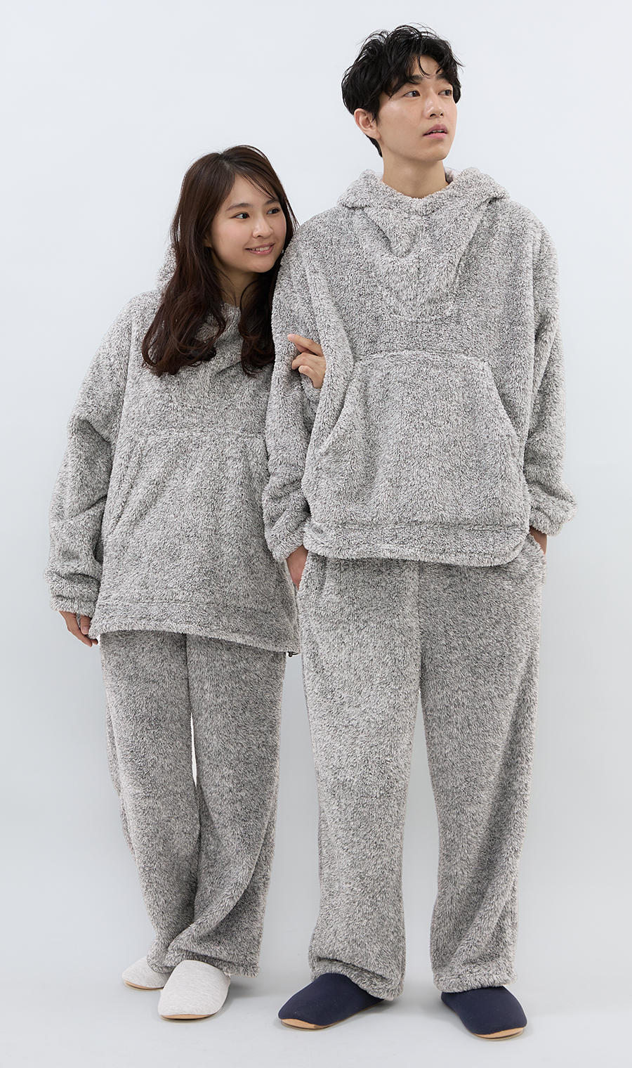 男女兼用】ほかリッチミックスフリースプルパーカー【セットアップ着用