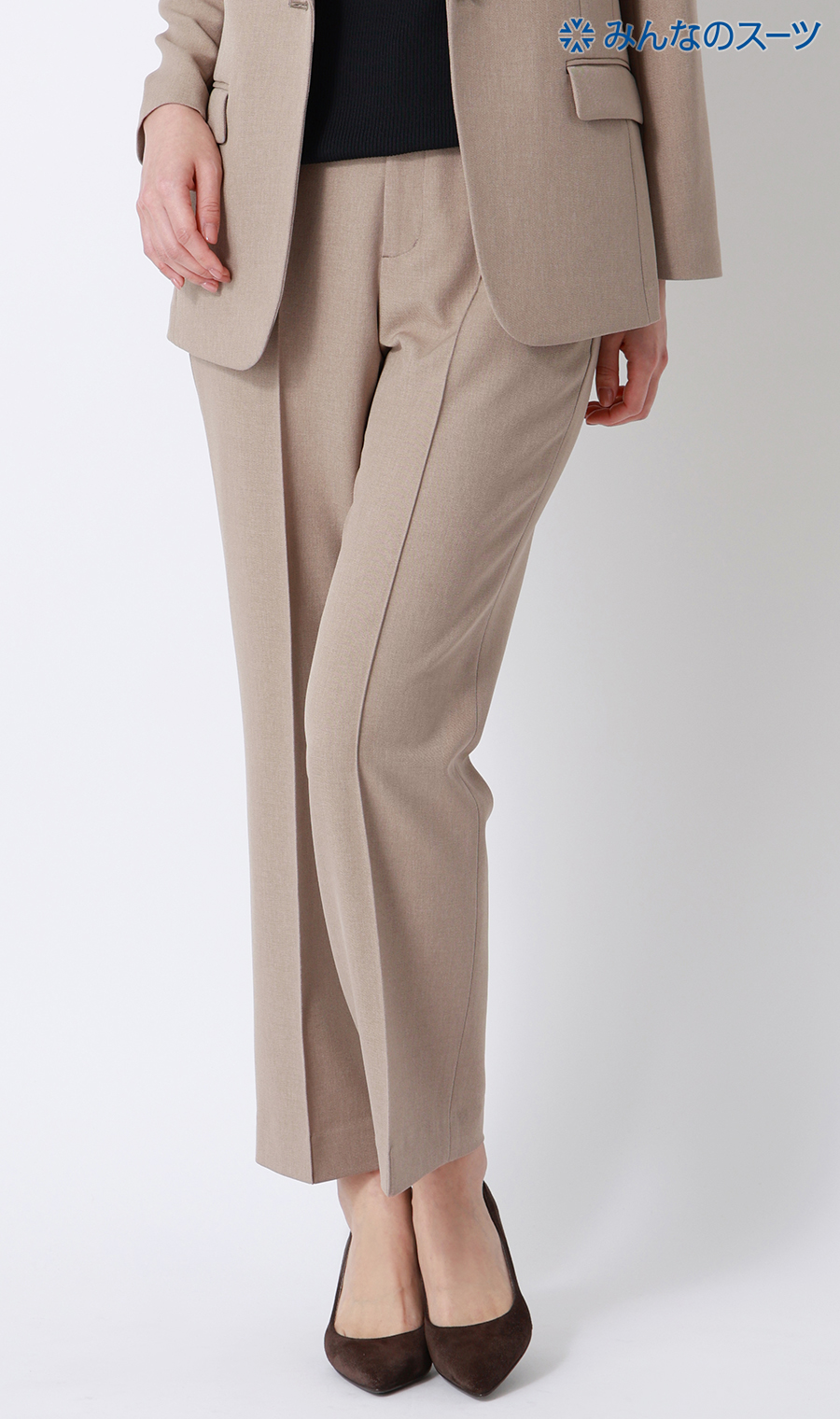みんなのスーツ】ピンタックストレートパンツ【セットアップ着用可