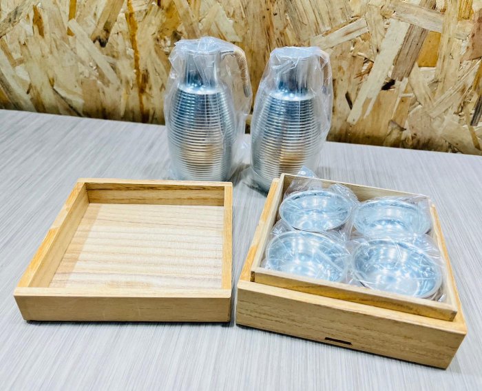 JP.com】日本帶回精緻錫製酒器組徳利お猪口酒壺*2+酒杯*5 錫器木箱附