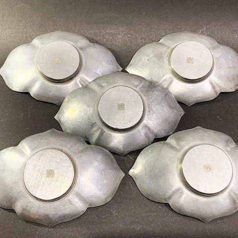 乾茂號造劍木瓜形老錫茶托杯托5客(968) | Yahoo拍賣