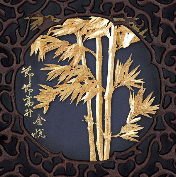 金箔立体芸術絵 金箔カード 金製品 アート 金箔 絵画