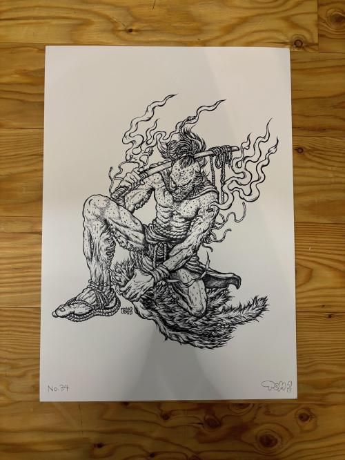 予約商品 : シルクスクリーンポスター（サムライ） - zero magazine store