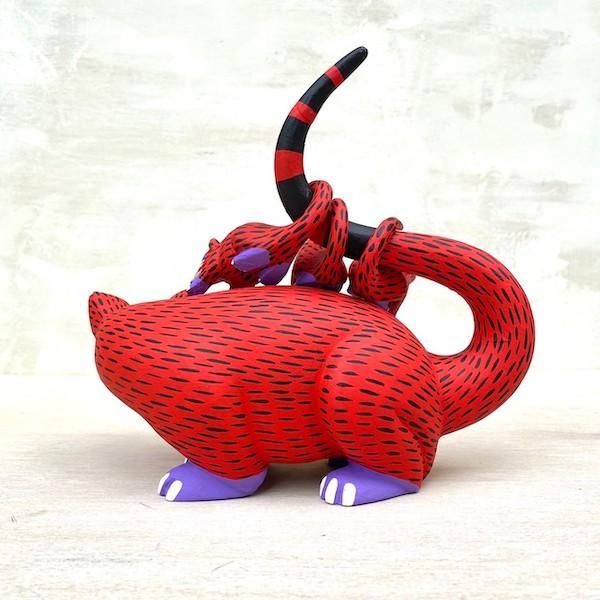 オアハカンウッドカーヴィング ヒメネス 木彫り人形 オアハカの動物