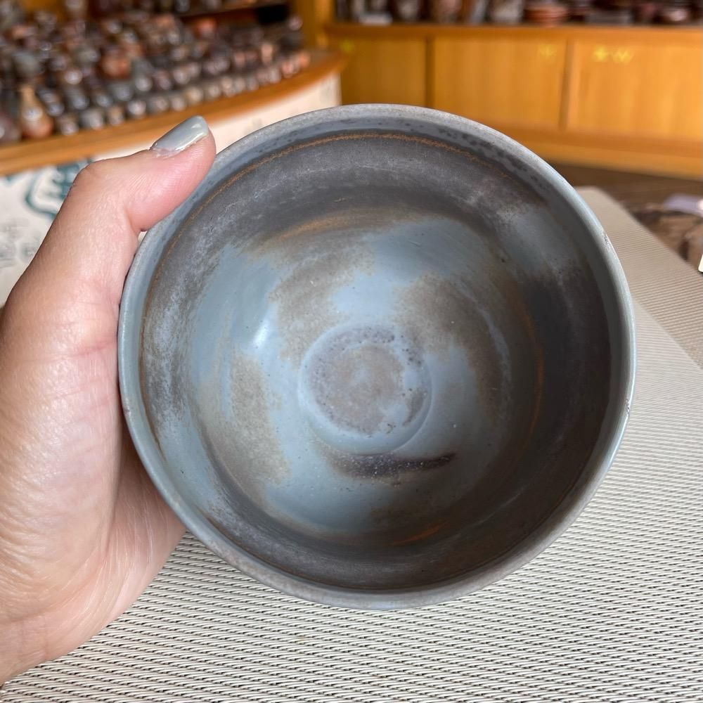 送料無料 時代物『備前金重』銘 青備前煎茶碗5客 煎茶道具送料