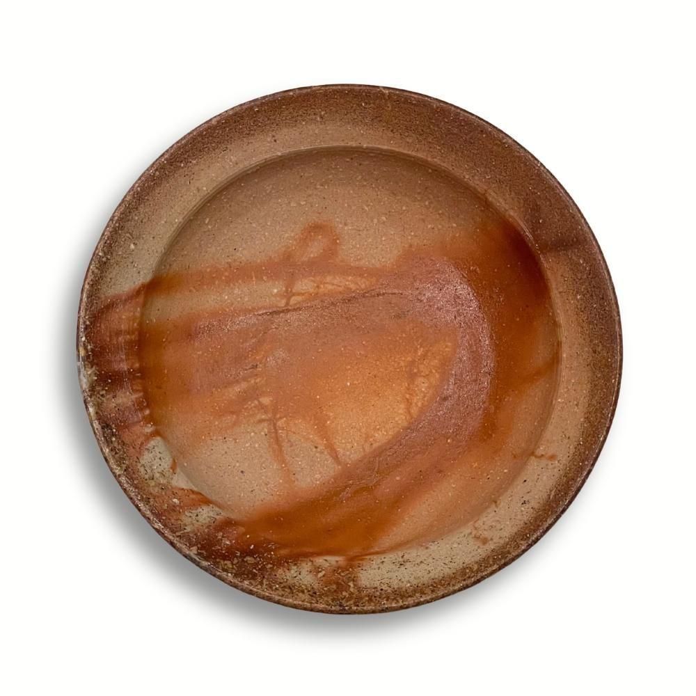 茶道具 備前焼 小西陶古造 雰囲気ある 窯変板目皿 懐石料理 茶事