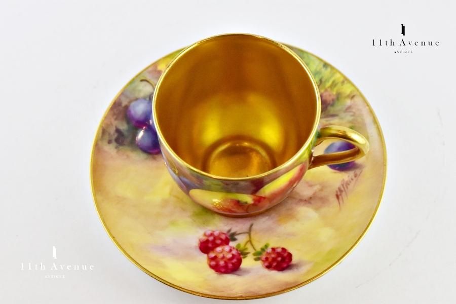 ロイヤルウースターペインテッドフルーツプレートリチャード.セブライト