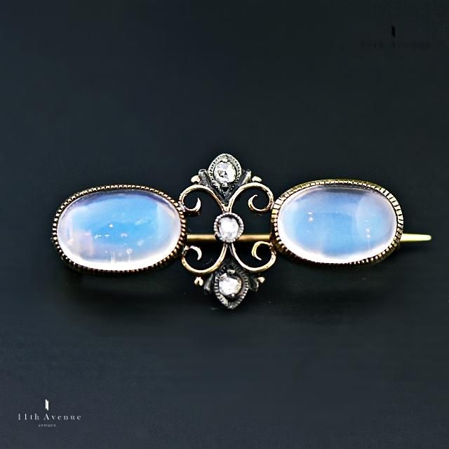 英国アンティーク とても美しいブルームーンストーン セイロンムーン