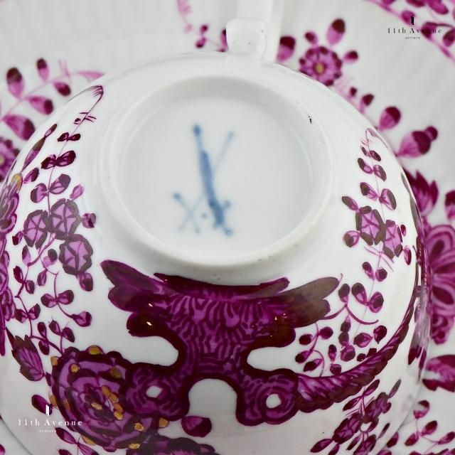 マイセン インドの花 アンティーク・カップ＆ソーサー 18世紀 - 西洋