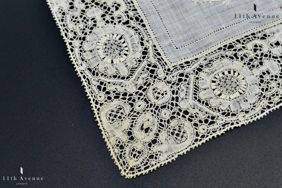 アンティーク ポワンドガーズ ブリュッセルデュセスレースハンカチ