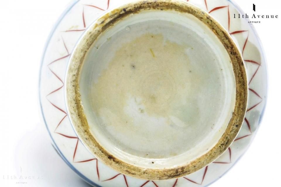 美品 古伊万里 染付の器 江戸時代 肥前 磁器 高杯 金継ぎ 染付の絵柄が