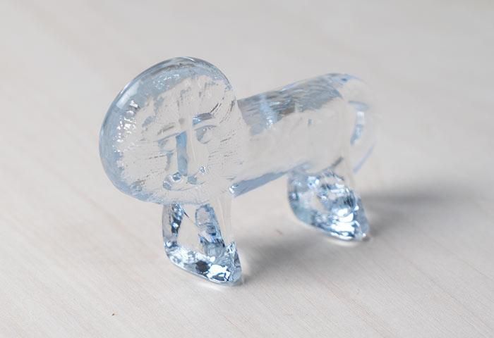 an09 KOSTA BODA ライオン ZOOシリーズ クリスタルガラス 凹み an09