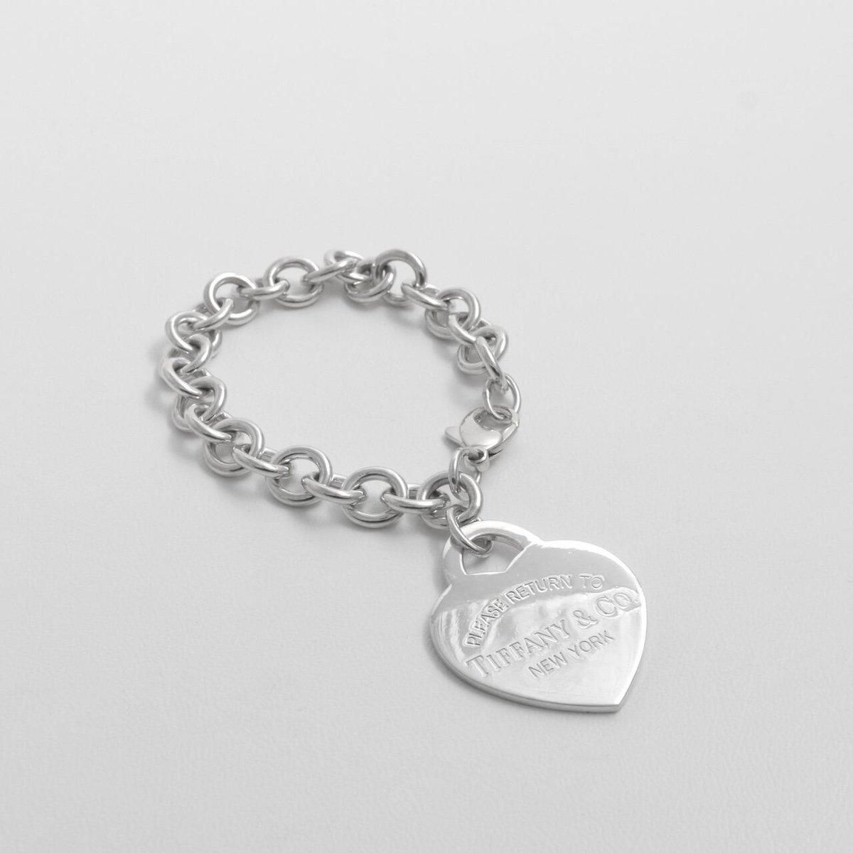 良品 オールド ティファニー ブレスレット ハート シルバー ユニ