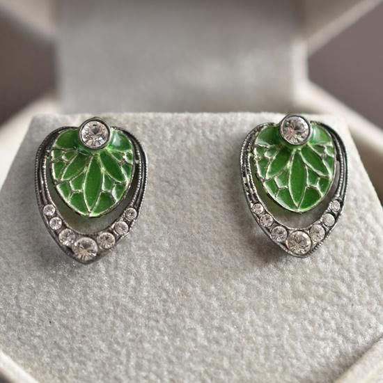 アンティーク プリカジュールエナメル アール・ヌーヴォー ブローチ お