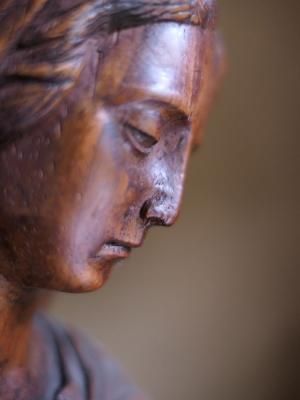 1800年代頃フランス・木彫・女性像・h47.5cm