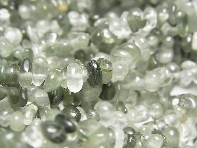 アクチノライトインクォーツ チップ（ミニタンブル） 1連（約86cm