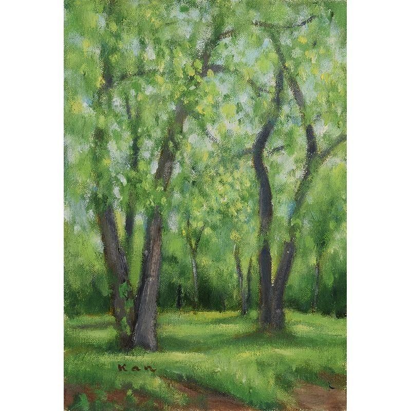 入江 観 「森の春」 油彩SM - 一枚の繪オンラインショップ