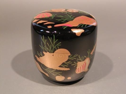 茶道具 大棗 海松貝（みるがい）蒔絵 而妙斎好、 中村宗尹作 - 茶道具