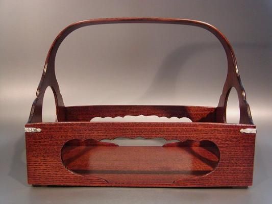 茶道具 曲手付 煙草盆(たばこ盆-莨盆) 香狭間透し 鵬雲斎好、川瀬表完