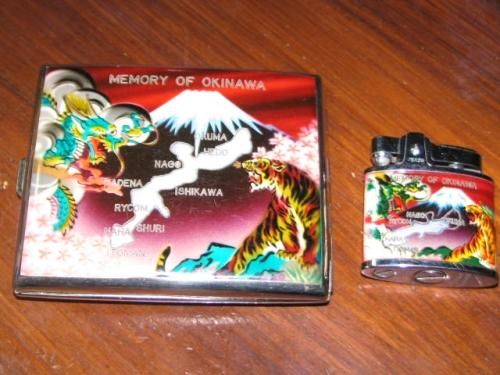 スーベニアシガレットケース＆ライターセット龍虎 - AMERICAN VINTAGE