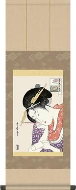 掛け軸-扇屋花扇／喜多川歌麿（浮世絵-美人画）掛軸 - 掛け軸専門店