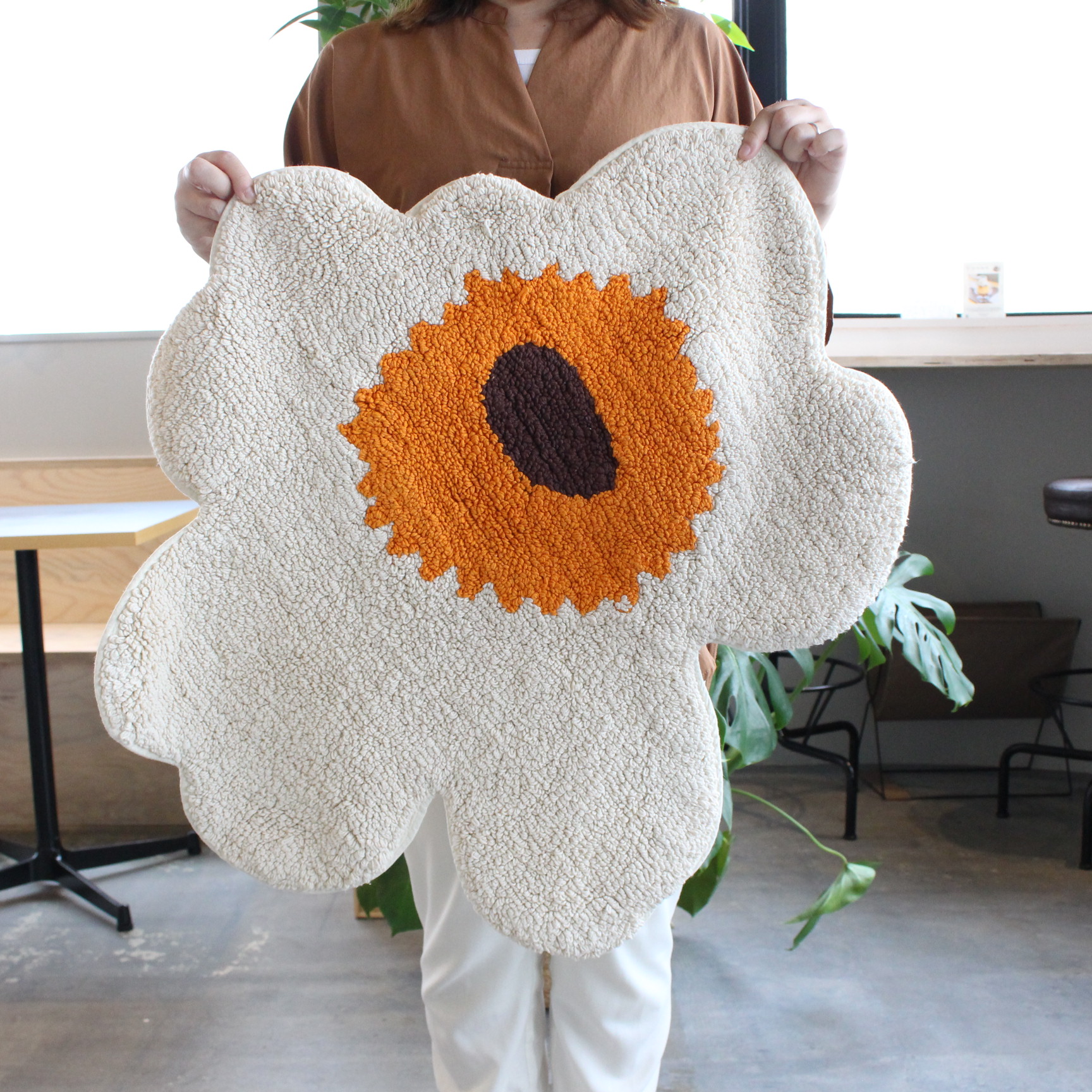 マリメッコ ウニッコ バスマット（クリーム×ウォームオレンジ