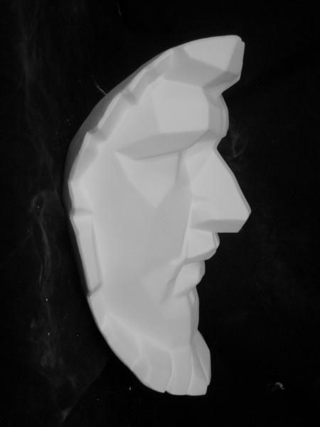 石膏像（ルキウス・ウェルス帝）② 半面 面取り 石膏像☆ルキウス