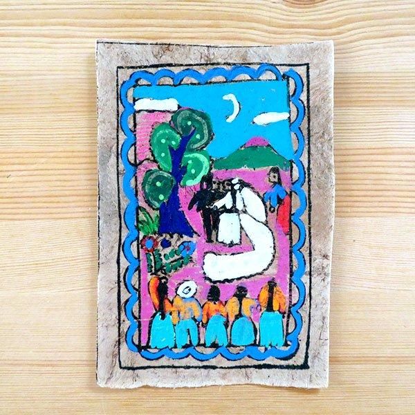 メキシコ 民芸 アマテ絵 アート ヴィンテージ 額縁 店舗什器 ウォール