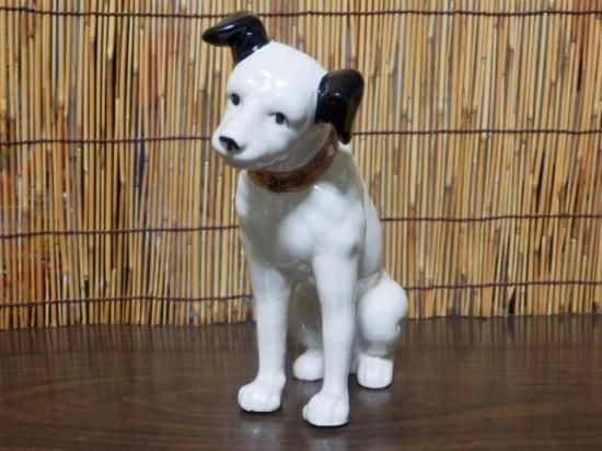 陶器製 ビクター犬ニッパー 置物 16cm - 「宝の森」昭和レトロ雑貨